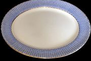 Antique Soho Pottery "Montauban" Blue Basket-Weave