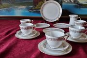 16 Piece Royal Stafford Bone China White With Gold Part Tea Set Made In England