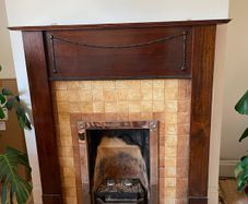 Solid oak fireplace surround