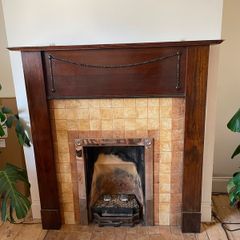 Solid oak fireplace surround