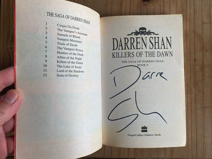 Darren Shan SIGNED Killers of The Dawn