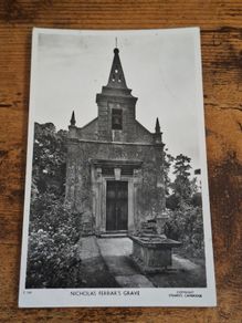 Old Postcard Nicholas Ferrar's Grave, St John Churchyard, Little Gidding - free standard postage