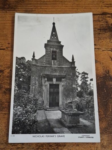 Old Postcard Nicholas Ferrar's Grave, St John Churchyard, Little Gidding - free standard postage