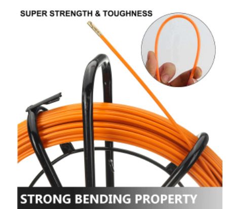 BRAND NEW Fish Tapeglass Fiber Cable Puller Fiberglass Rodder with Head Fish Tape 4.5 MM X 70MTS Cable