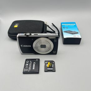 Canon PowerShot A2500 16MP Digital Camera Black and Silver Tested - Full Kit