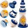 2PCS Mini Lighthouse Ornaments, Nautical Theme Bathroom Decorations, Decorative Home Accessories for Living Room, Table Decoration, Photo Props Blue Image 2