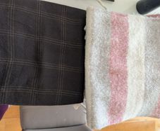 Warm throw, Ikea cushion and a winter scarf