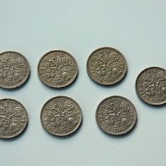 7 X British old sixpence 1954 - 1966