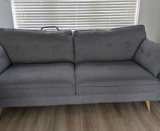 Grey 3-Seater Fabric Sofa
