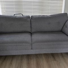 Grey 3-Seater Fabric Sofa