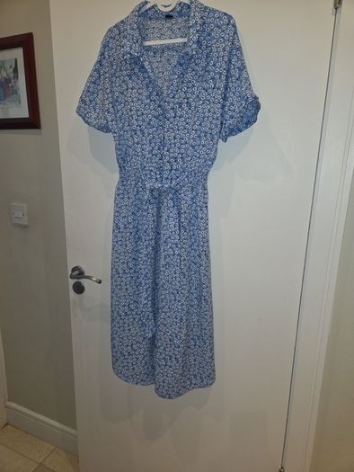 Ladies blue floral summer dress uk 8