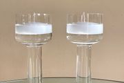 Vintage Pair Glass Floating Candle Holders, Rosenthal, Hurricane