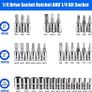 NEW SALE | 46Pcs Socket Wrench Kit, 34Pcs 1/4'' Drive Socket Wrench Bits & Driver - with Flexible Extension Rods, Quick Release Reversible Ratchet, Wrench Handle - for Home Car Repair Image 5