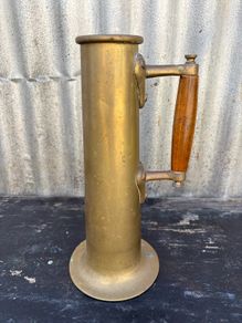 Antique Arts & Crafts Solid Brass Copper Steamship Jug