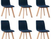 Dining Chairs 6 pcs Blue Fabric