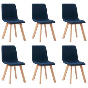 Dining Chairs 6 pcs Blue Fabric