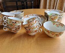 Antique China 32-Piece Tea Set