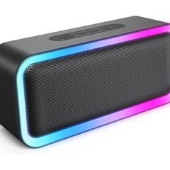 RGB Lights Bluetooth Speaker, 10W Small Portable Wireless Bluetooth Speaker w/HD Stereo, IPX5 Waterproof, 18H Playtime, Mic, TF Card, Mini Speakers for Home Garden Party Camping Travel (FREE POSTAGE)
