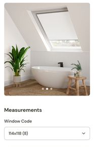 Elements Pure White  Blackout Blind For Keylite Windows, 114x118