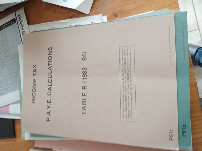 tax books,ie  p.r.s.i etc