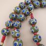 Vintage Venetian Style Thousand Eyes Leaf Green Glass,Blue Eyes Necklace 24 inches Image 4
