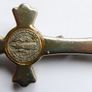 Vintage Brown Enamel Cross . Italian St Benedict Cross Charm. -2,5" Image 5