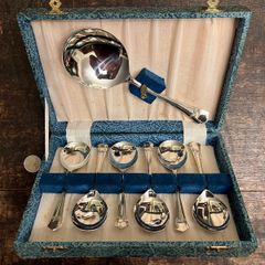Vintage Nickel Silver Dessert Set in Box