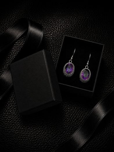 Vintage 925 Sterling Silver & Mystic Topaz Ornate Earrings