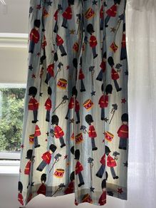 Custom made curtains and bedspread kids nursery boy