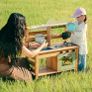 Mud Kitchen for Kids, Wooden Play Kitchen Outdoor with Real Faucet, Removable Sink, Kettle, Planting Cup, Oven, Chalkboard, Kids Garden Toy Kitchen, Gifts Toys for Boys Girls Age 3+ Image 9