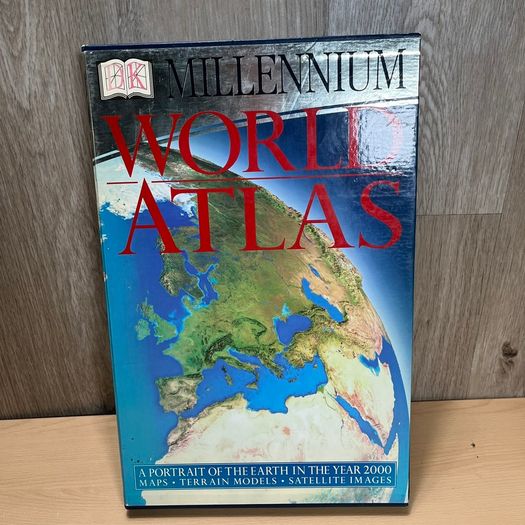 DK World Atlas Millennium Edition Large Hardcover Book - VERY GOOD