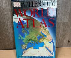DK World Atlas Millennium Edition Large Hardcover Book - VERY GOOD