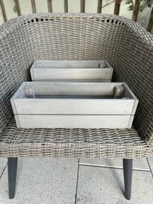 2 Plant Pots Grey Wood