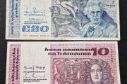 Ireland 20 Pound 1989 And 10 Pound 1986 banknotes