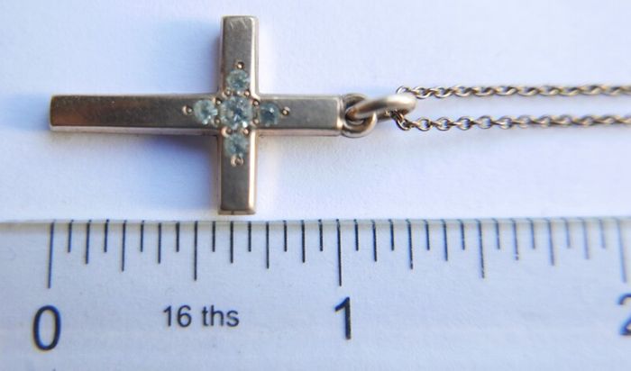 Antique Gold Plated  Cross Pendant Chain Necklace (antique chain clasp) length 17" - 4,7g