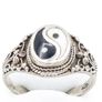 Yin Yang Sterling Silver Enamel Ring Image 2