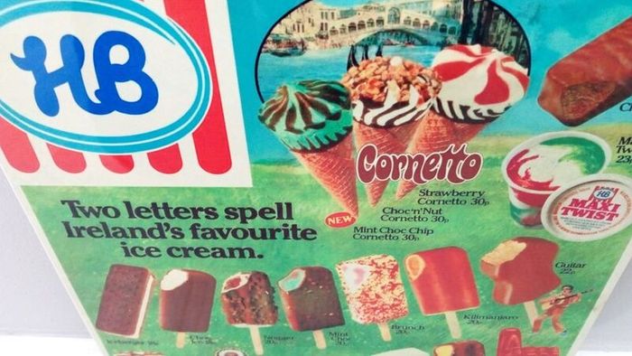 HB Ice Cream sign reproduction tin metal sign