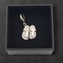 925 Sterling Silver CZ Ballet Slippers Charm Image 2