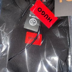 Hugo boss hoodie short sleeved cotton terry sweatshirt size XL brand new with tag colour black