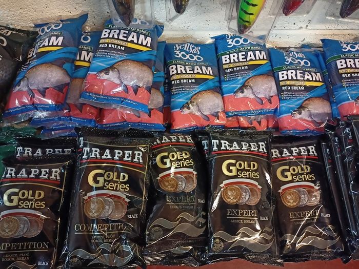 Fishing bait rods lines reels waders lures feeds jackets rod holders and other fishing gear
