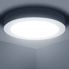 LED Ceiling Light, 18W Daylight White Ceiling Lights, 6500K Kitchen Lights Ceiling, 2100LM Cool White LED Ceiling Lights for Bedroom, Living Room, Hallway, Outside