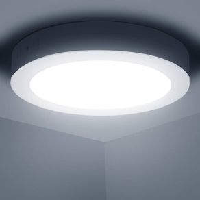 LED Ceiling Light, 18W Daylight White Ceiling Lights, 6500K Kitchen Lights Ceiling, 2100LM Cool White LED Ceiling Lights for Bedroom, Living Room, Hallway, Outside