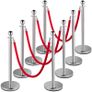 Gold & Silver Crowd Control Barrier Set with Red Velvet Ropes Image 2