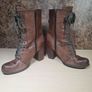 womens TOMMY HILFIGER brown leather high heel ankle boots Size Uk 6 EU 39 Image 3