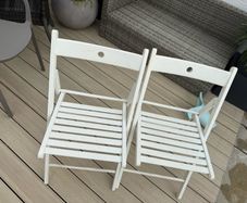 ikea folding wooden chair pair