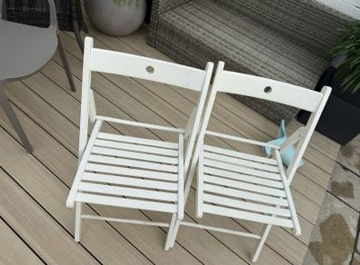ikea folding wooden chair pair