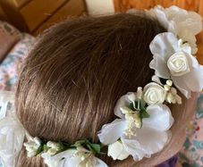 Brand new White Cream Communion Occasion floral headband headpiece crown