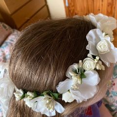 Brand new White Cream Communion Occasion floral headband headpiece crown