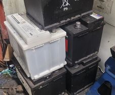 Car batteries x5 for recycling scrap.