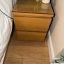 2x Ikea Malm Oak bedside lockers with glass tops Image 7
